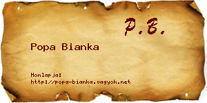 Popa Bianka névjegykártya